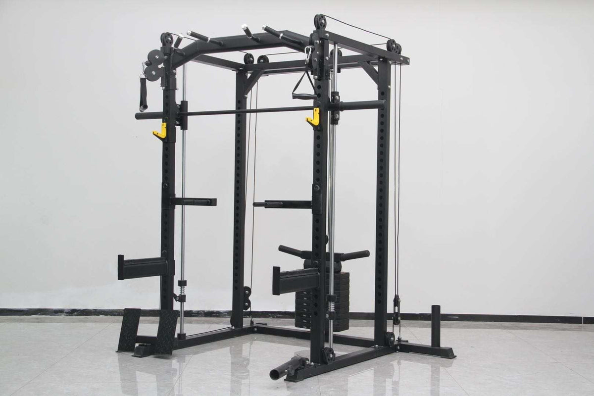 Kraftstation / Power Rack mit 2x Kabelzug und Smithmachine